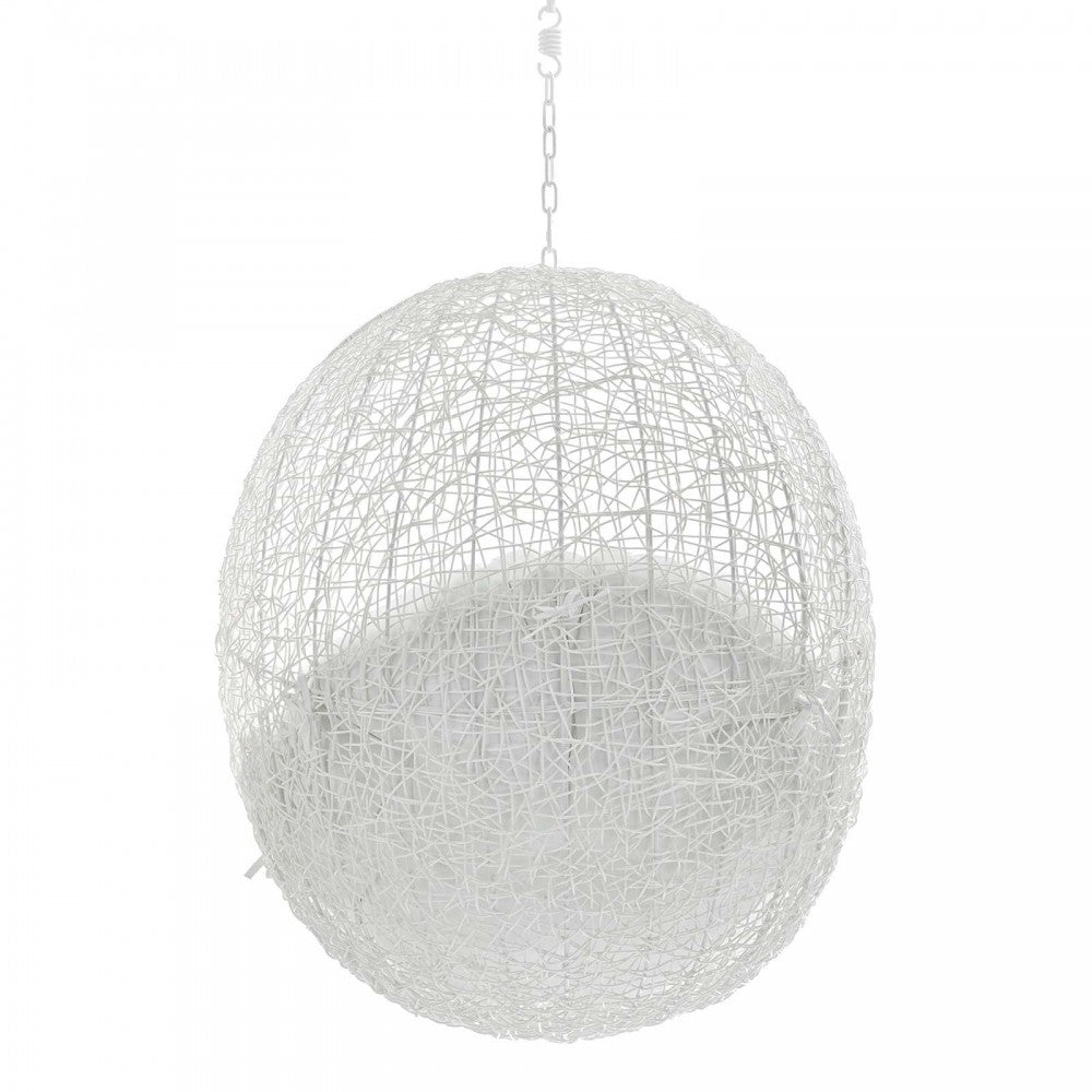 Hide Sunbrella Fabric Swing Outdoor Patio Lounge Chair Without Stand, White White