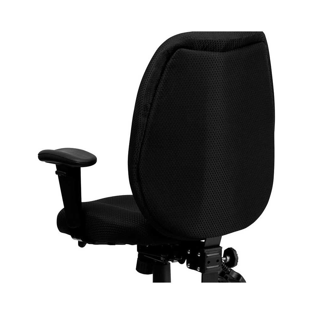 High Back Black Fabric Multifunction Ergonomic Executive Swivel Office Chair with Adjustable Arms
