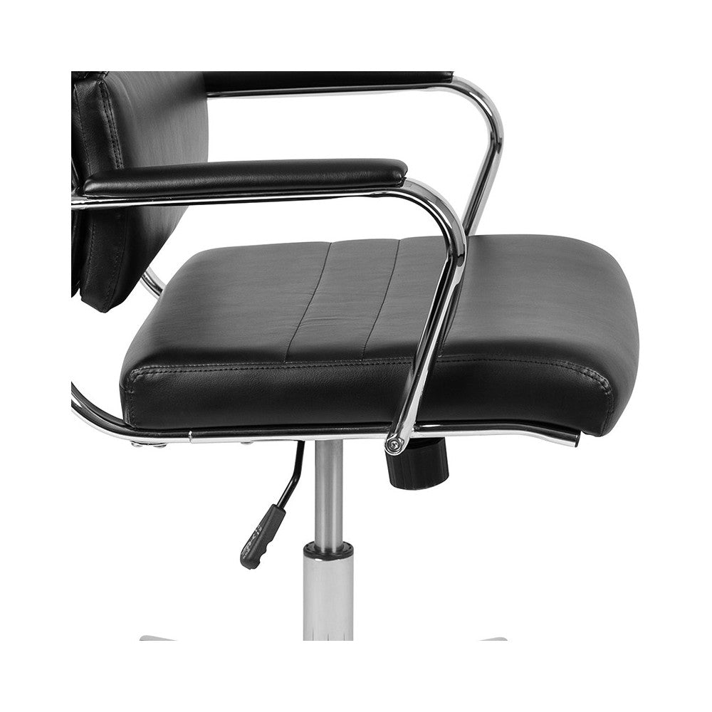 High Back Black LeatherSoft Contemporary Panel Executive Swivel Office Chair
