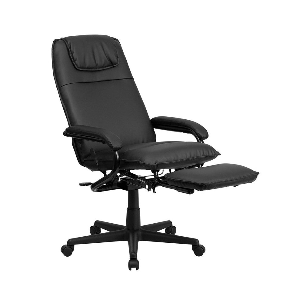 High Back Black LeatherSoft Executive Reclining Ergonomic Swivel Office Chair with Arms