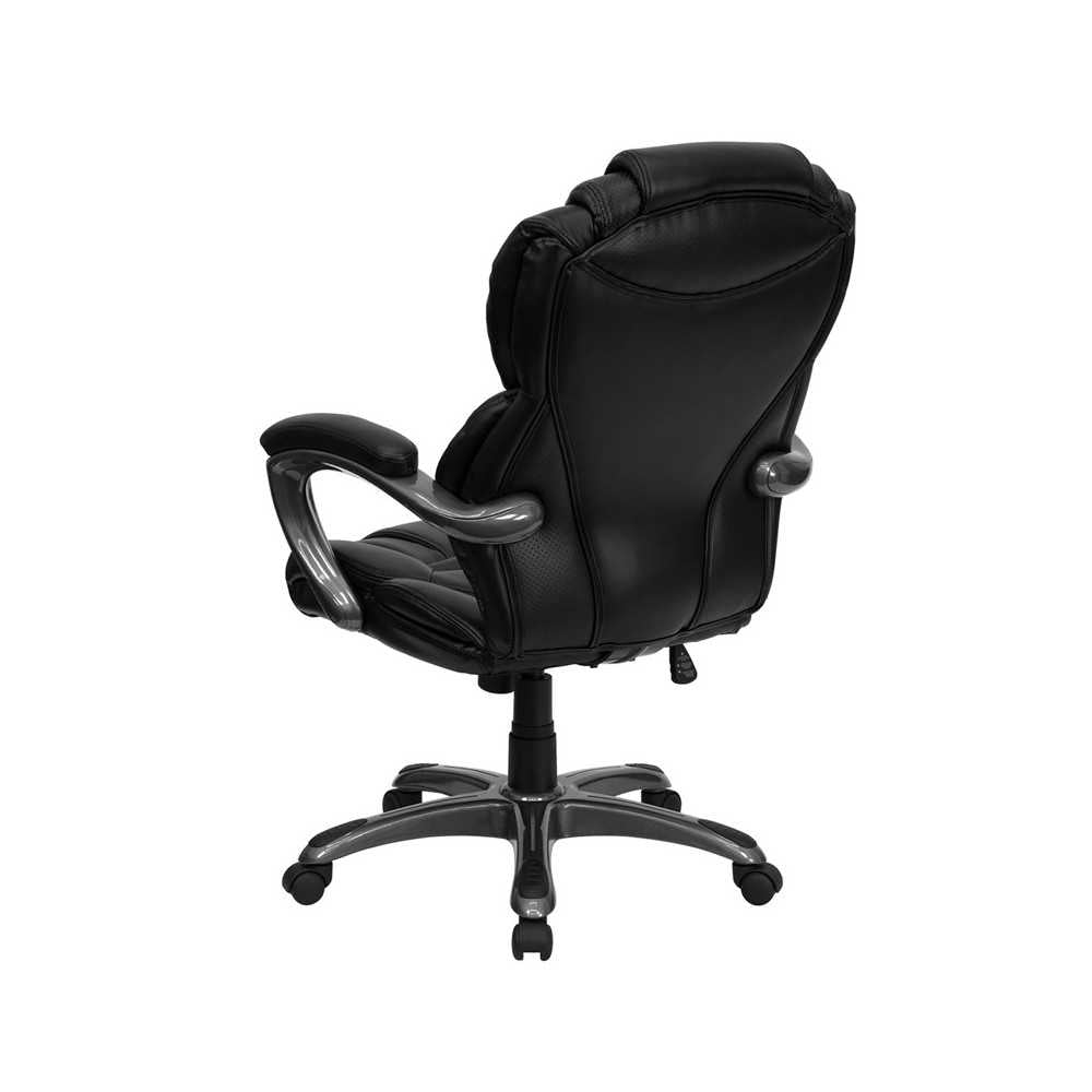 High Back Black LeatherSoft Executive Swivel Ergonomic Office Chair with Arms