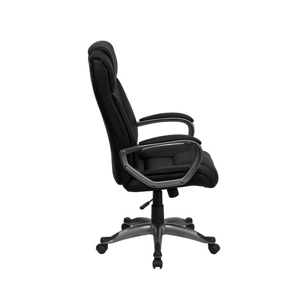 High Back Black LeatherSoft Executive Swivel Office Chair with Arms