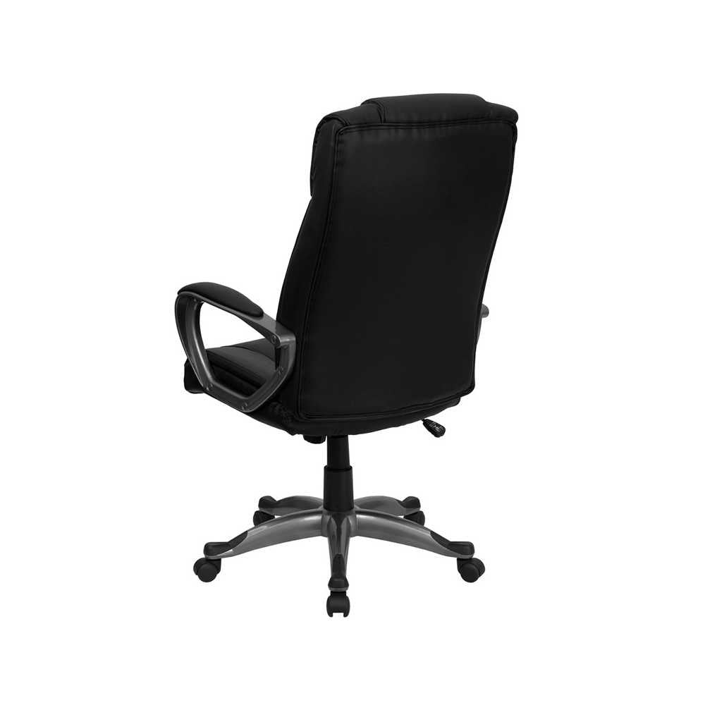 High Back Black LeatherSoft Executive Swivel Office Chair with Arms
