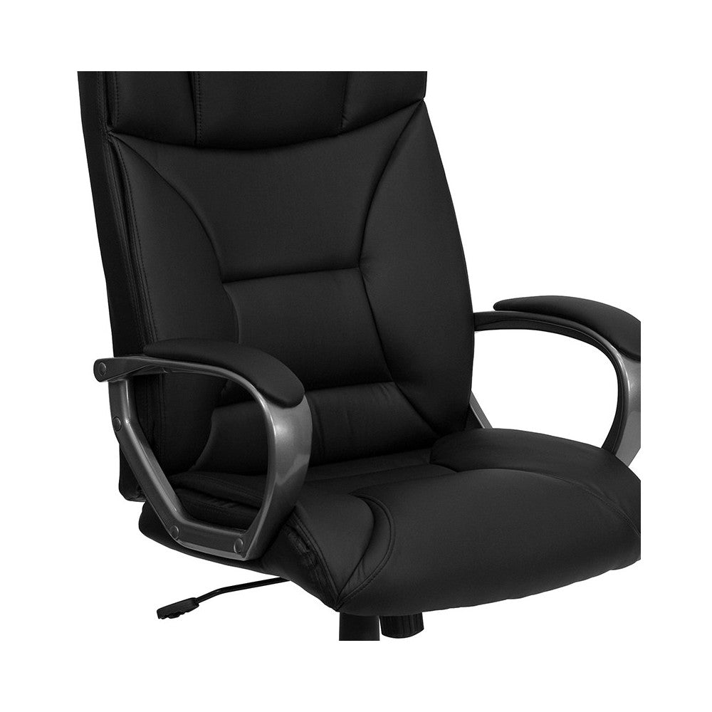 High Back Black LeatherSoft Executive Swivel Office Chair with Arms