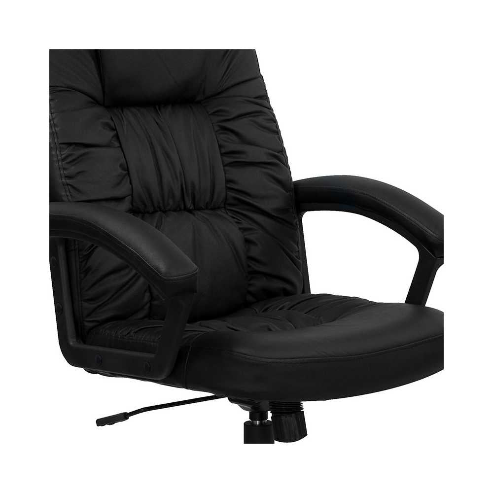 High Back Black LeatherSoft Executive Swivel Office Chair with Arms