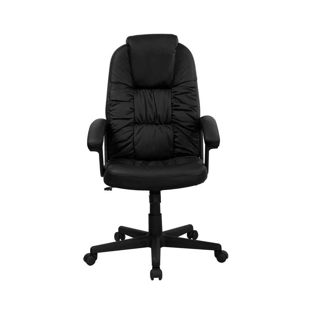 High Back Black LeatherSoft Executive Swivel Office Chair with Arms