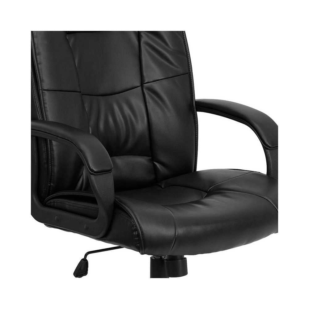 High Back Black LeatherSoft Executive Swivel Office Chair with Arms