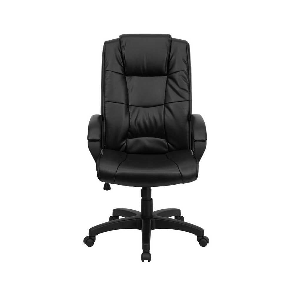 High Back Black LeatherSoft Executive Swivel Office Chair with Arms