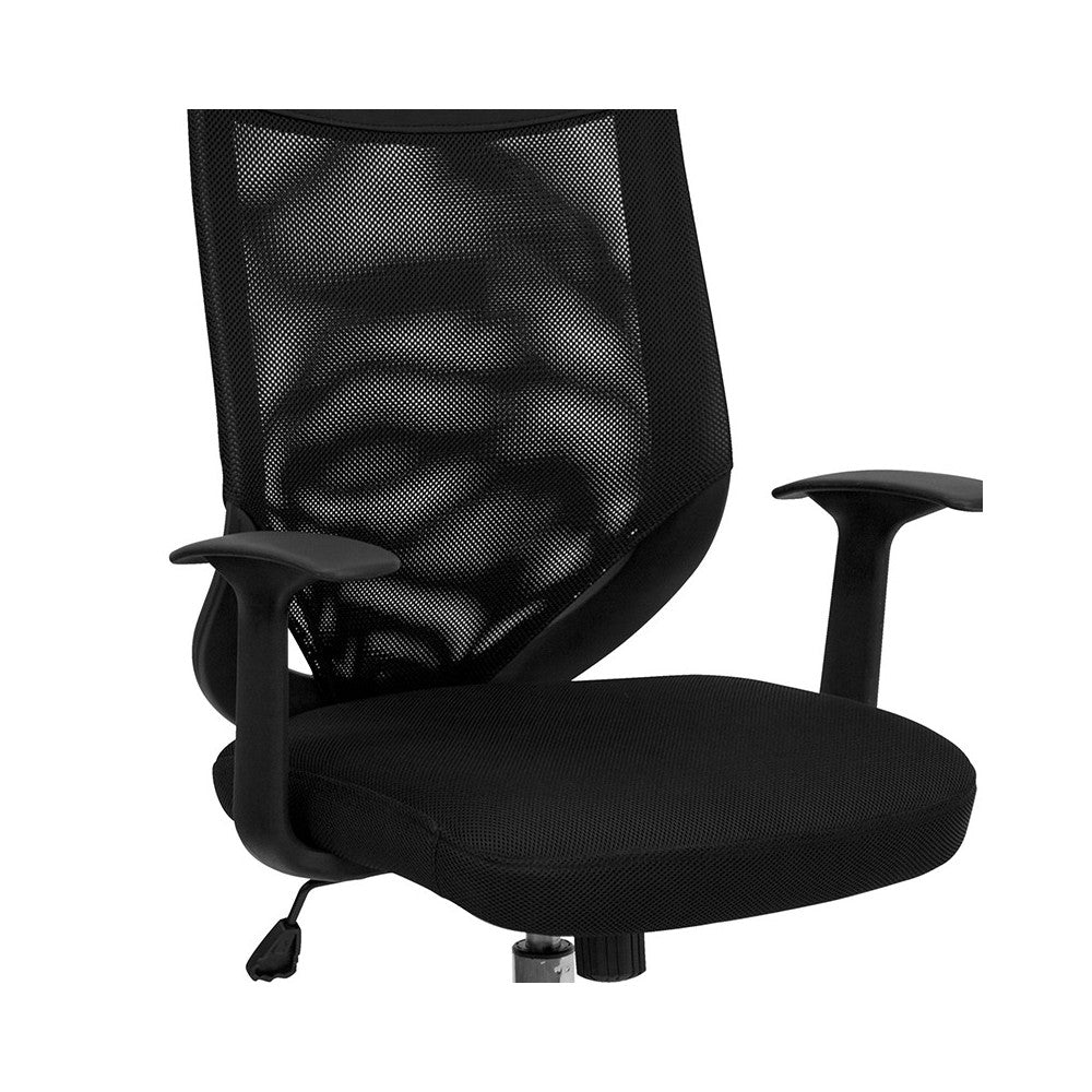 High Back Black Mesh Executive Swivel Office Chair with Arms