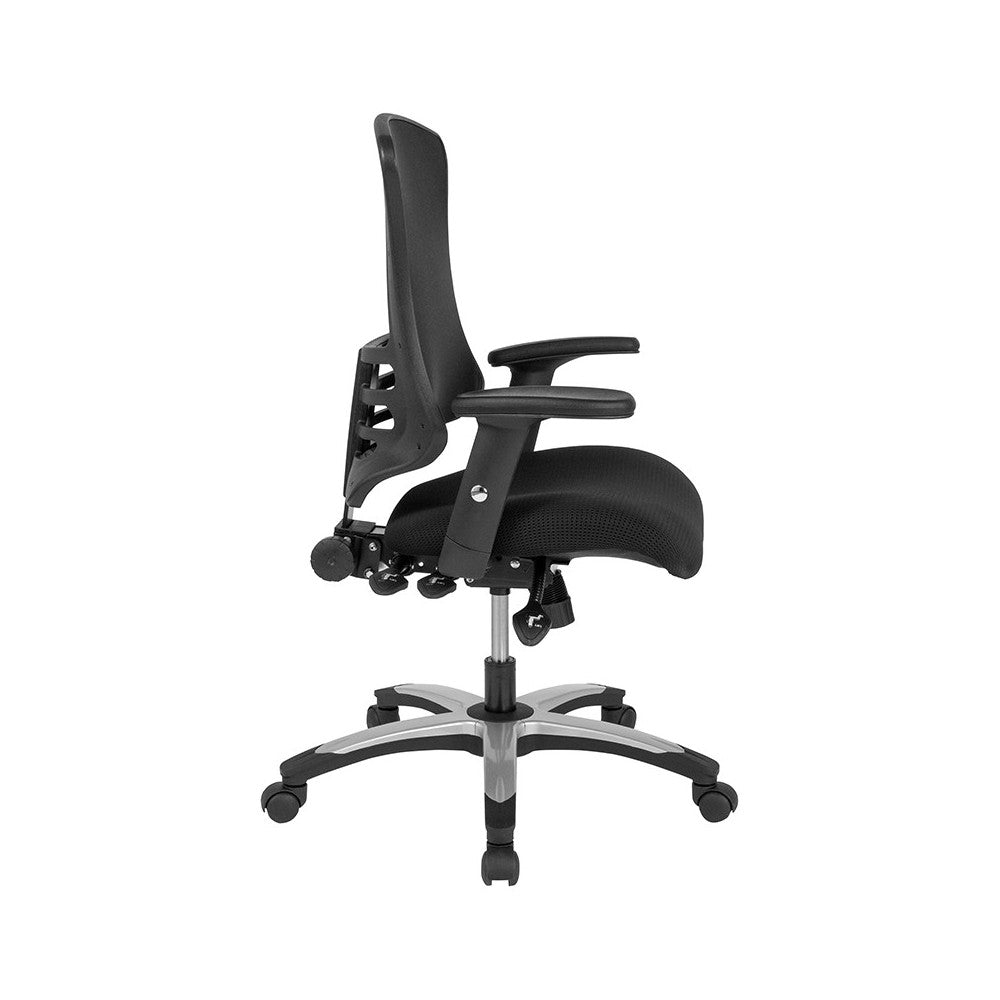 High Back Black Mesh Multifunction Executive Swivel Ergonomic Office Chair with Molded Foam Seat and Adjustable Arms