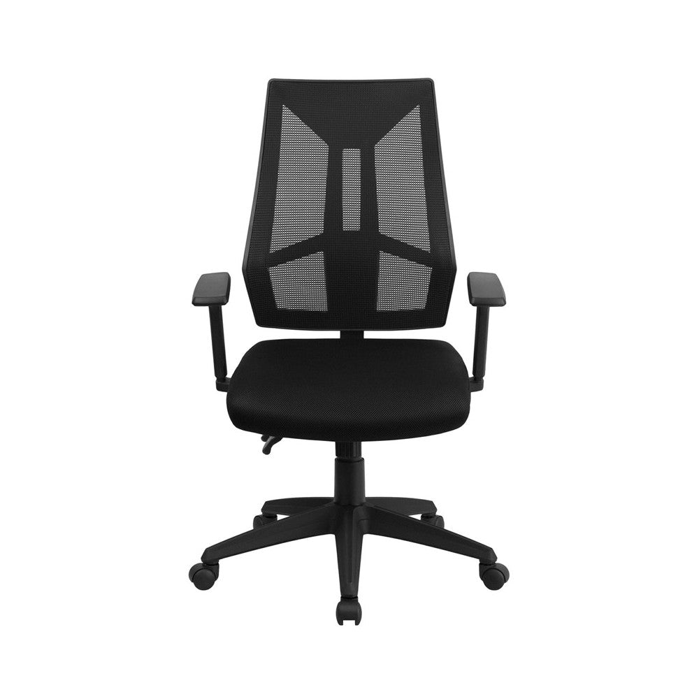 High Back Black Mesh Multifunction Swivel Ergonomic Task Office Chair with Adjustable Arms