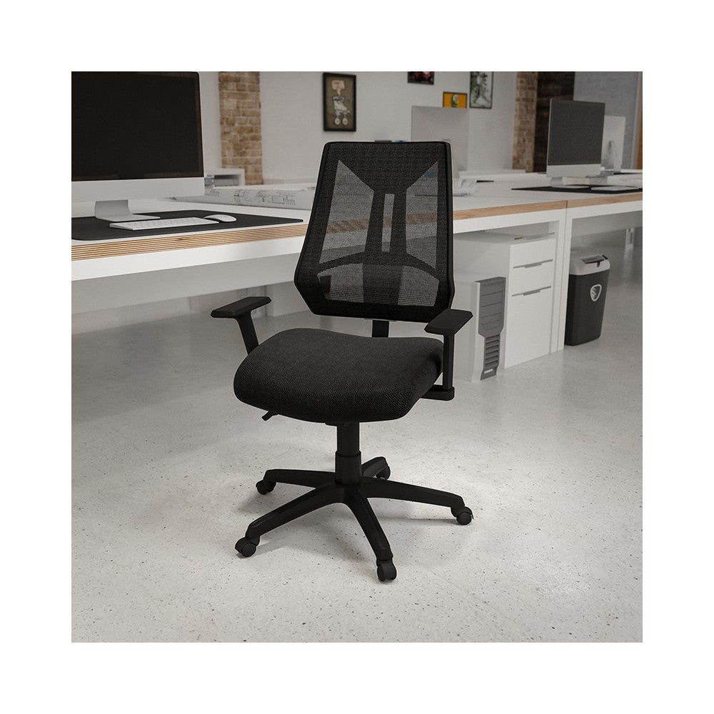 High Back Black Mesh Multifunction Swivel Ergonomic Task Office Chair with Adjustable Arms