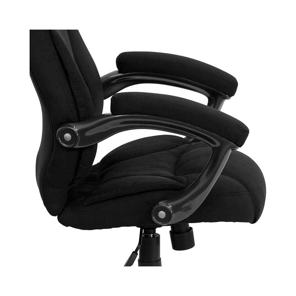High Back Black Microfiber Contemporary Executive Swivel Ergonomic Office Chair with Arms