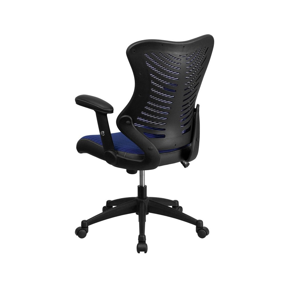 High Back Designer Blue Mesh Executive Swivel Ergonomic Office Chair with Adjustable Arms