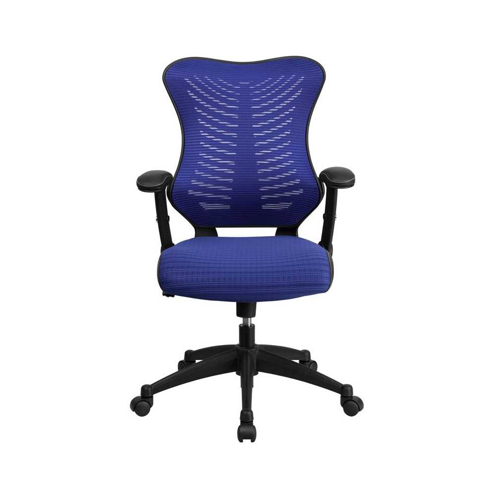 High Back Designer Blue Mesh Executive Swivel Ergonomic Office Chair with Adjustable Arms