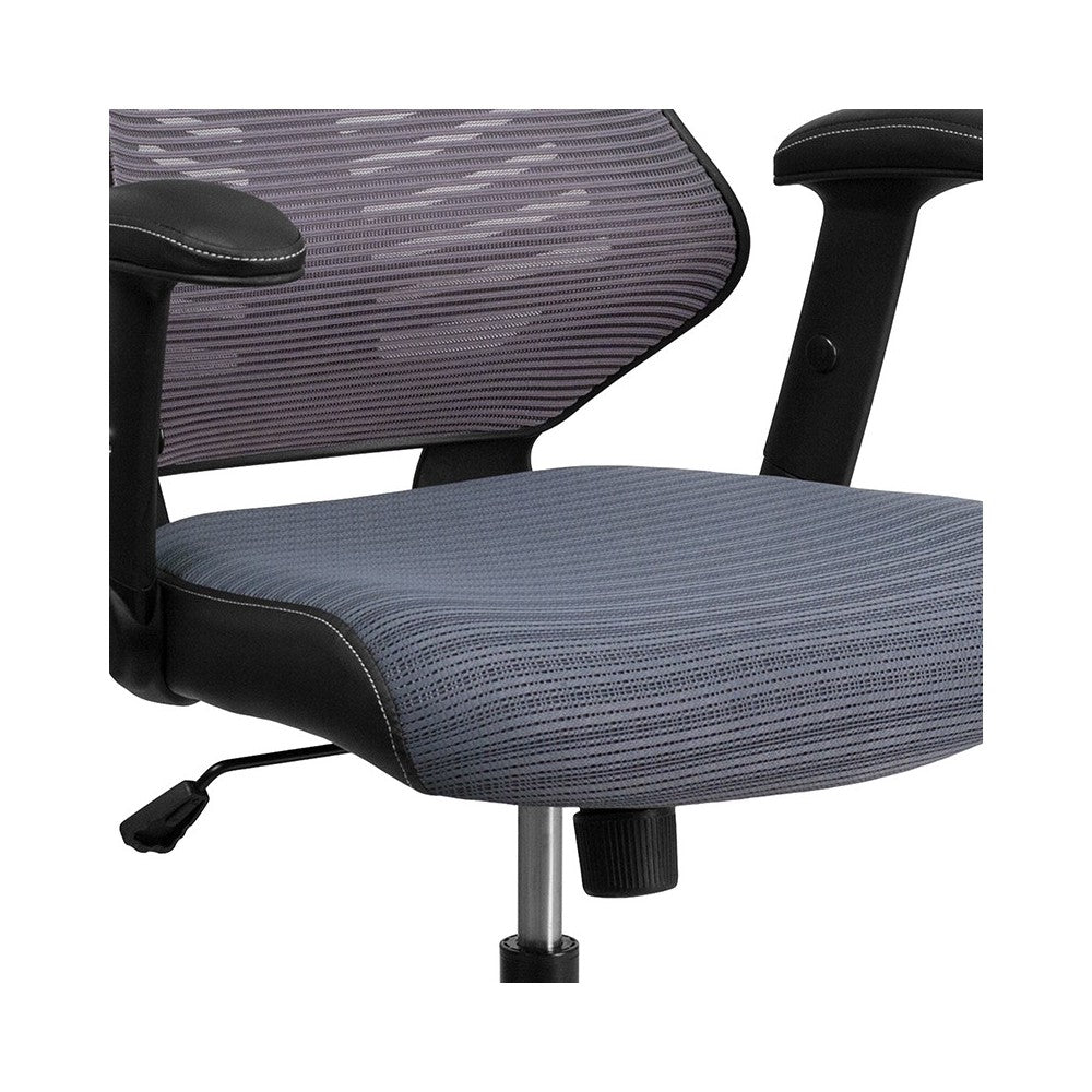 High Back Designer Gray Mesh Executive Swivel Ergonomic Office Chair with Adjustable Arms