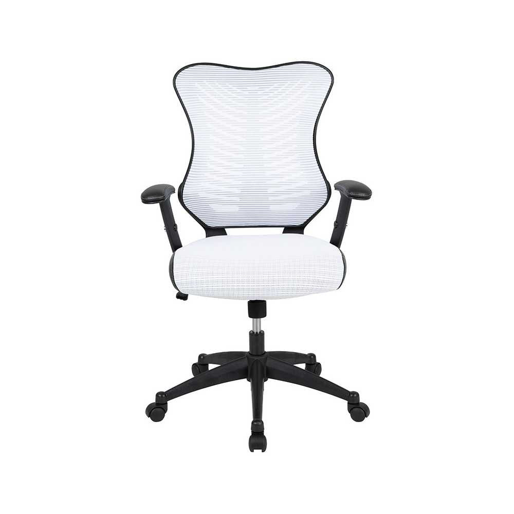 High Back Designer White Mesh Executive Swivel Ergonomic Office Chair with Adjustable Arms