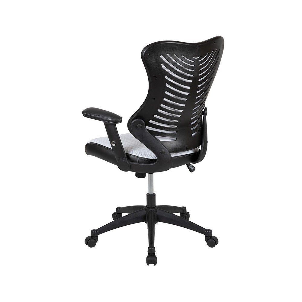 High Back Designer White Mesh Executive Swivel Ergonomic Office Chair with Adjustable Arms