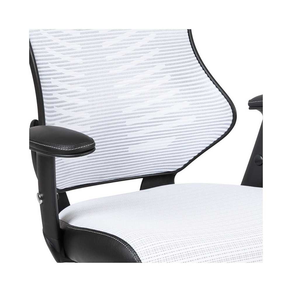 High Back Designer White Mesh Executive Swivel Ergonomic Office Chair with Adjustable Arms