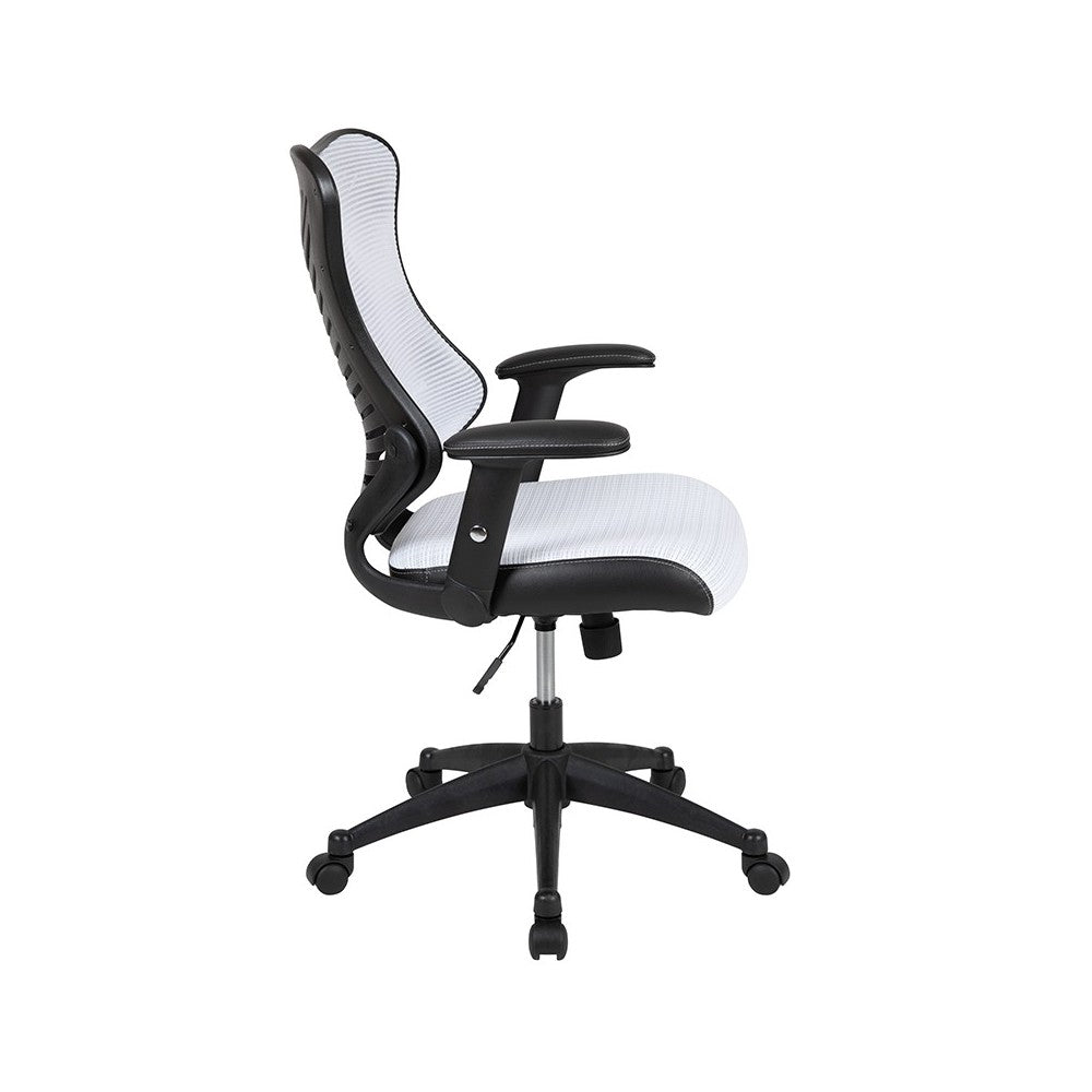 High Back Designer White Mesh Executive Swivel Ergonomic Office Chair with Adjustable Arms