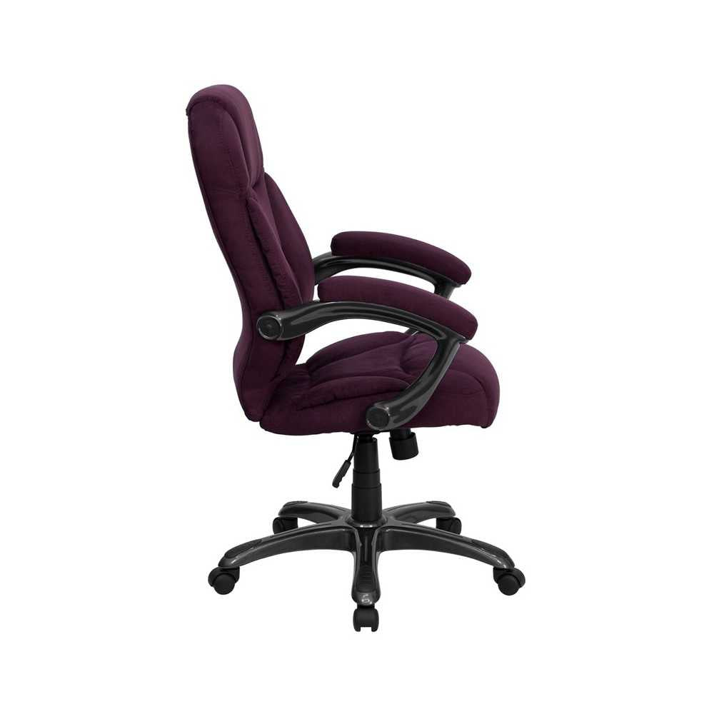 High Back Grape Microfiber Contemporary Executive Swivel Ergonomic Office Chair with Arms