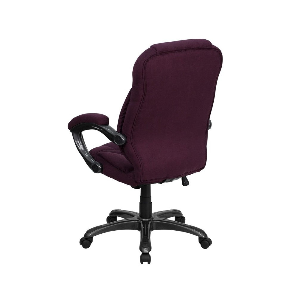 High Back Grape Microfiber Contemporary Executive Swivel Ergonomic Office Chair with Arms