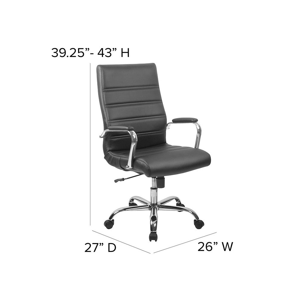 High Back Office Chair | High Back LeatherSoft Executive Office Swivel Chair with Wheels