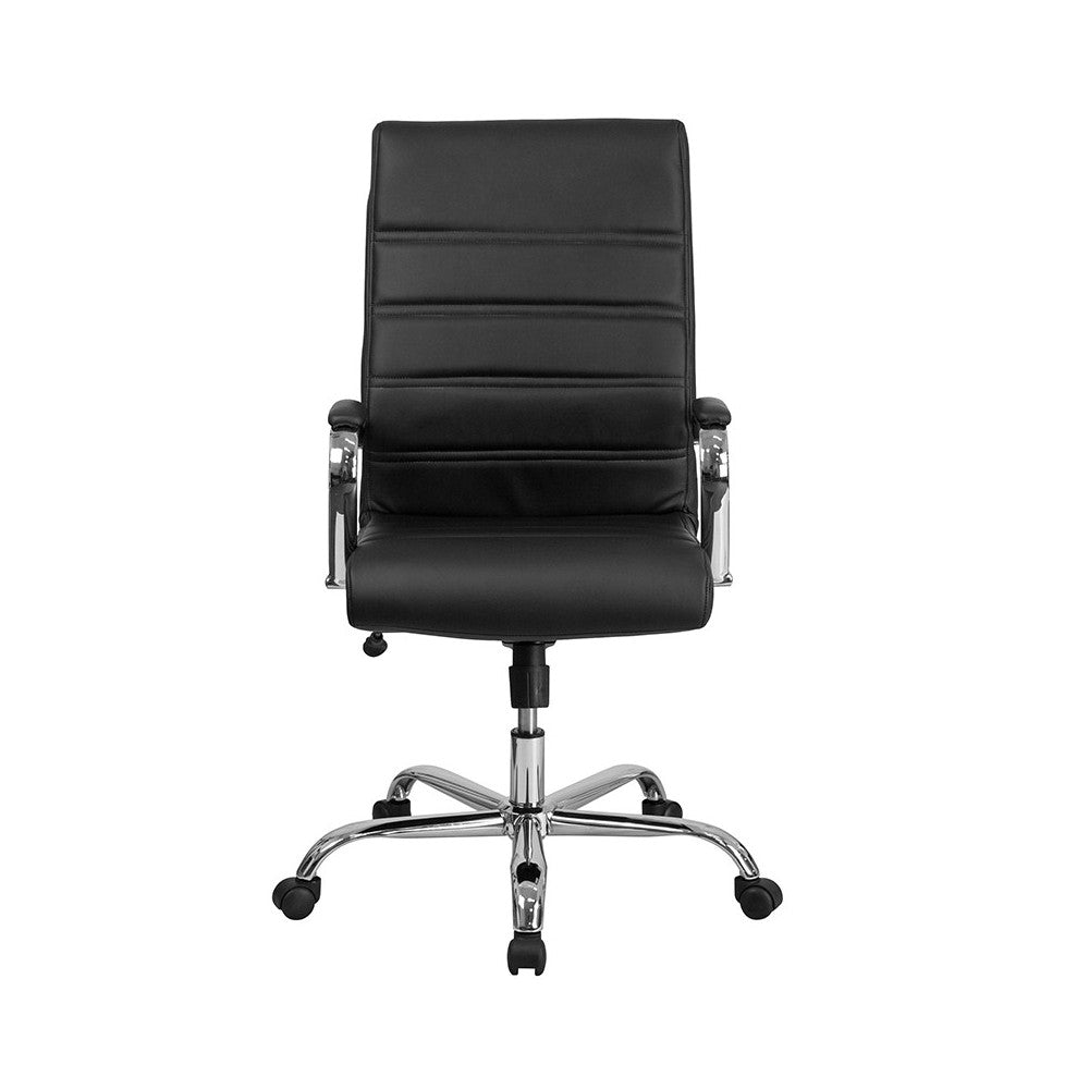 High Back Office Chair | High Back LeatherSoft Executive Office Swivel Chair with Wheels