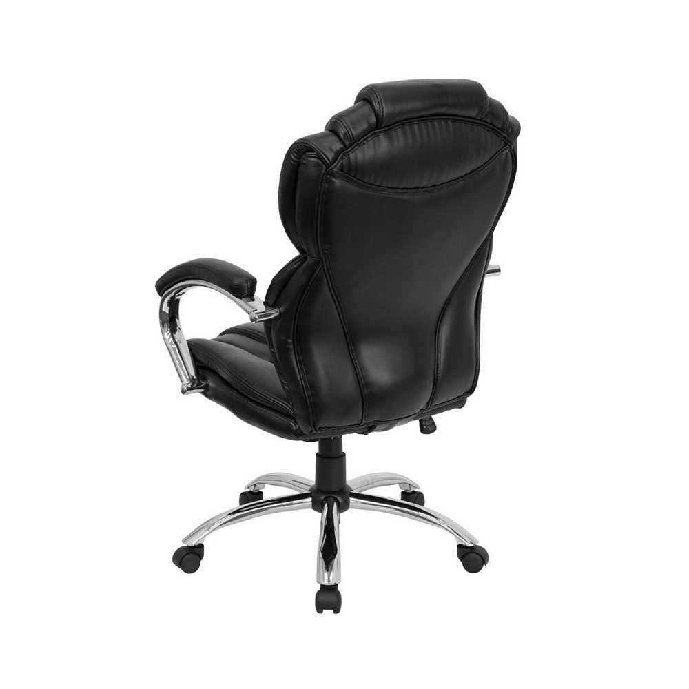 High Back Transitional Style Black LeatherSoft Executive Swivel Office Chair with Arms