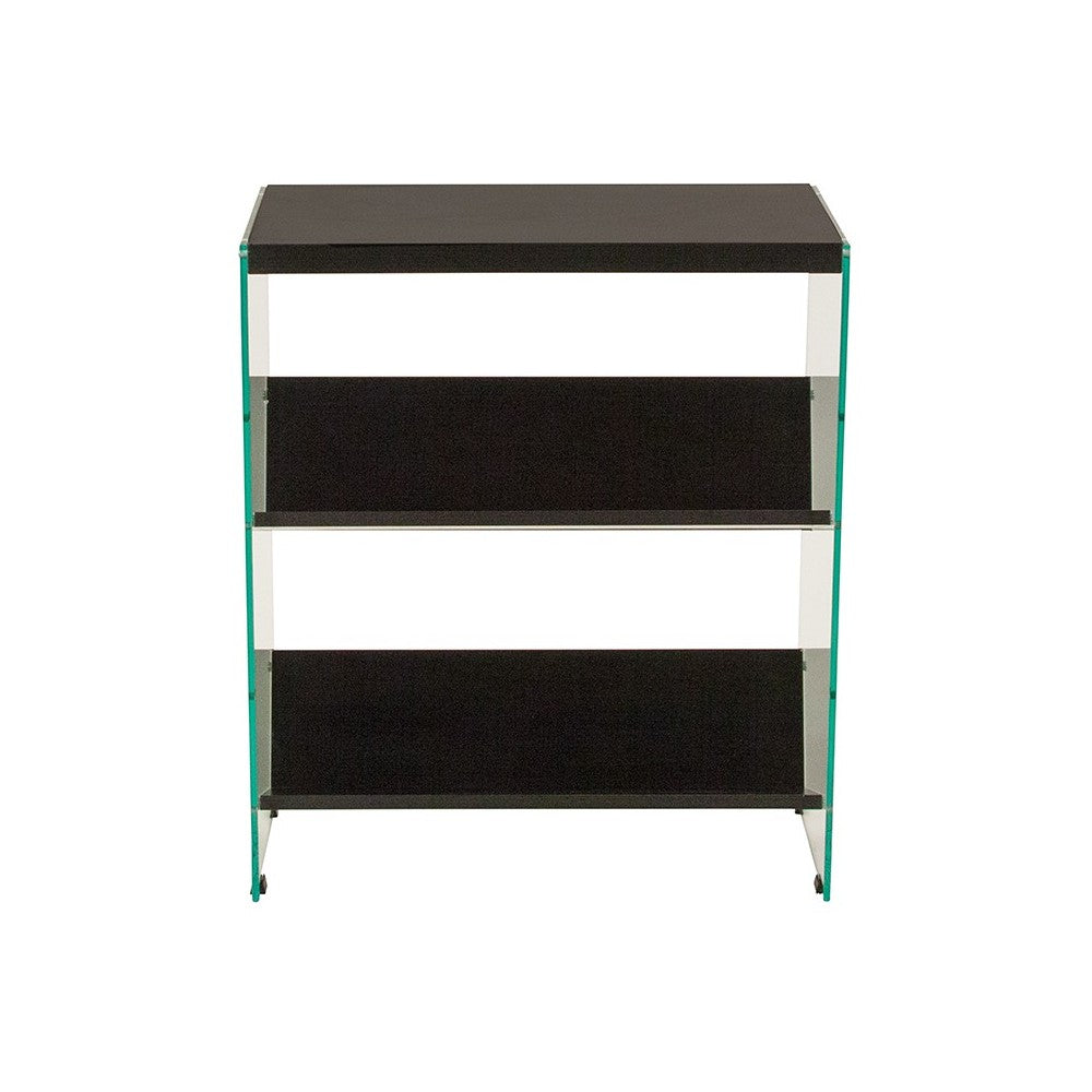 Highwood Collection 3 Shelf 28"H Glass Frame Bookcase in Dark Ash Finish