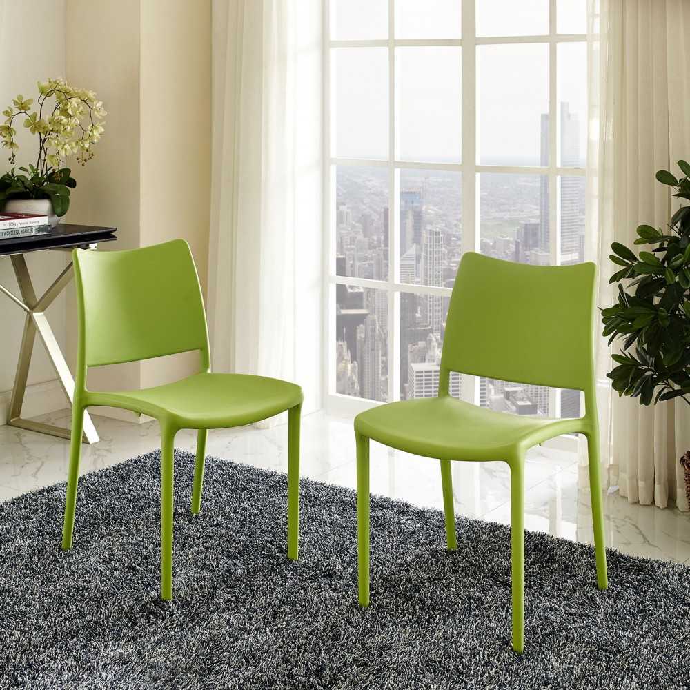Hipster Dining Side Chair Set of 2, Green