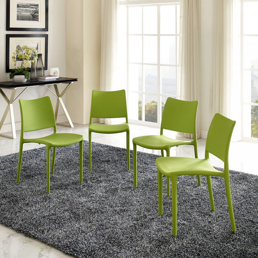 Hipster Dining Side Chair Set of 4, Green