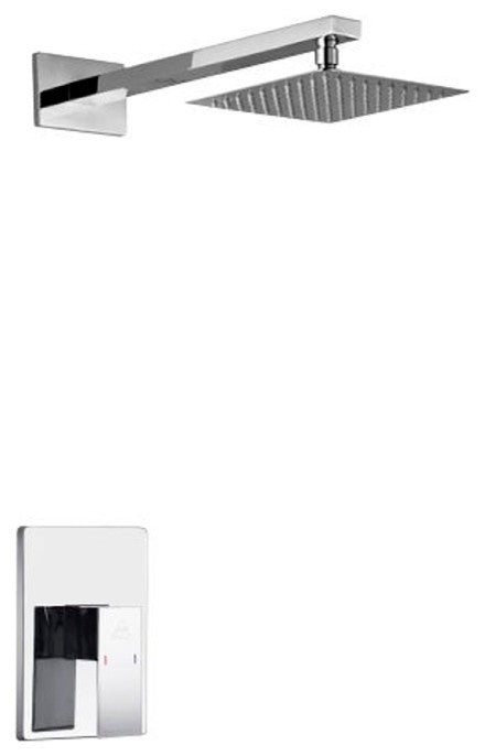 Aqua Piazza Chrome Shower Set with 8In Square Rain Shower