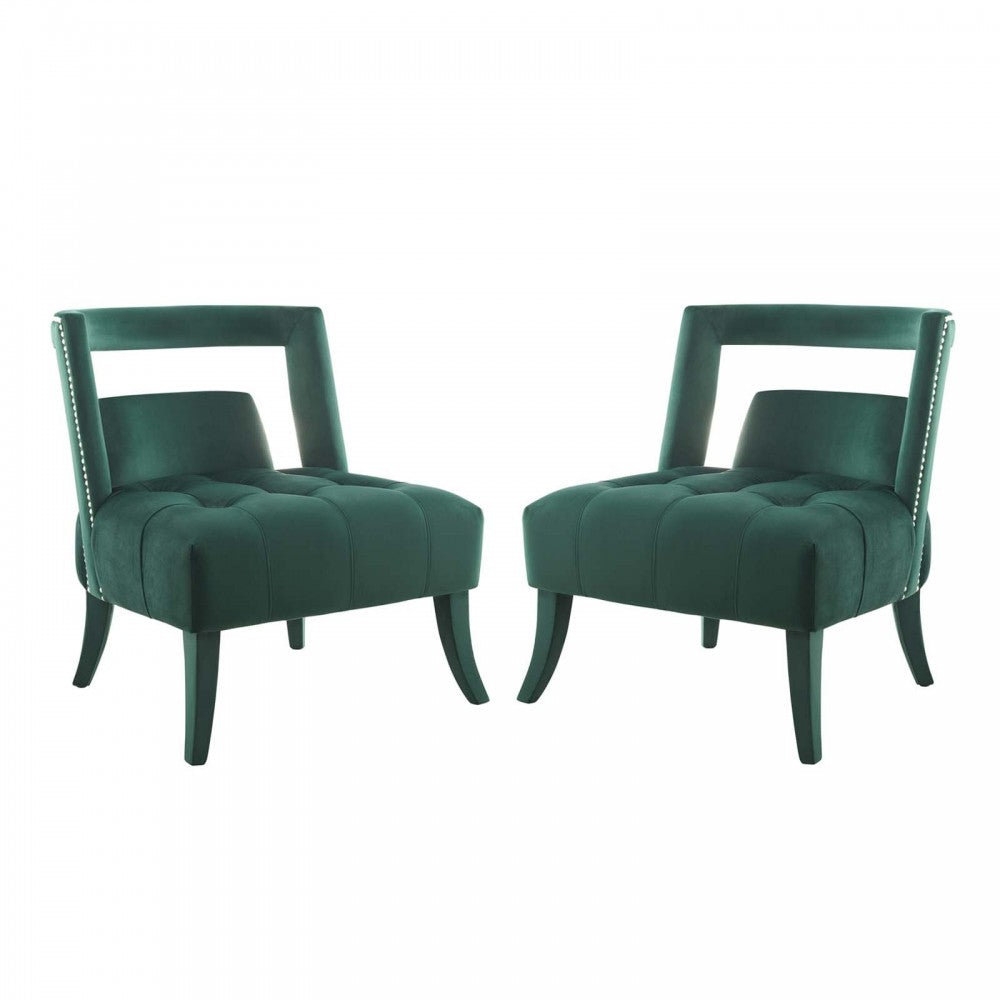 Honor Armchair Performance Velvet Set of 2, Green