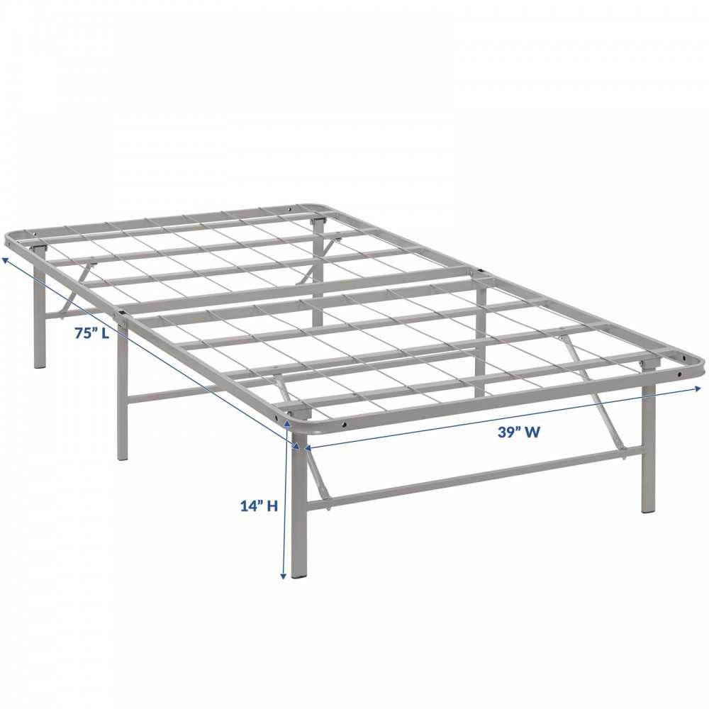 Horizon Twin Stainless Steel Bed Frame, Gray