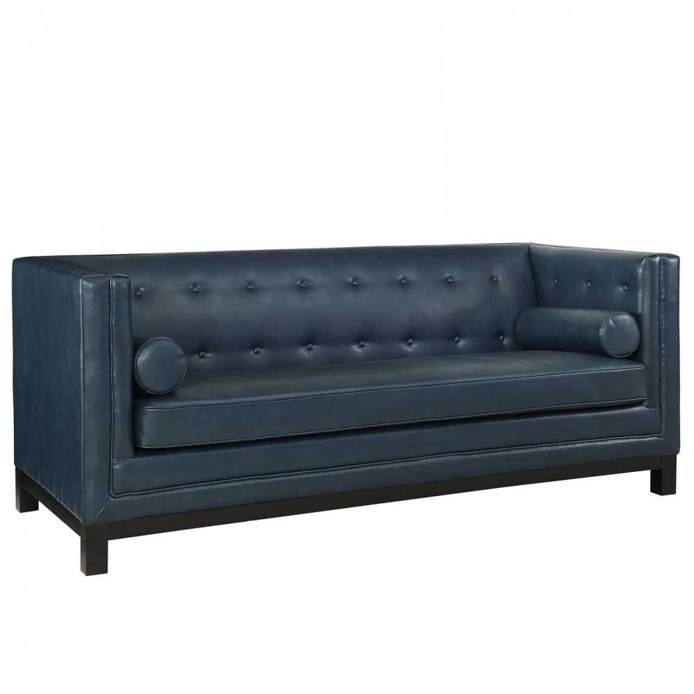 Imperial Bonded Leather Sofa, Blue