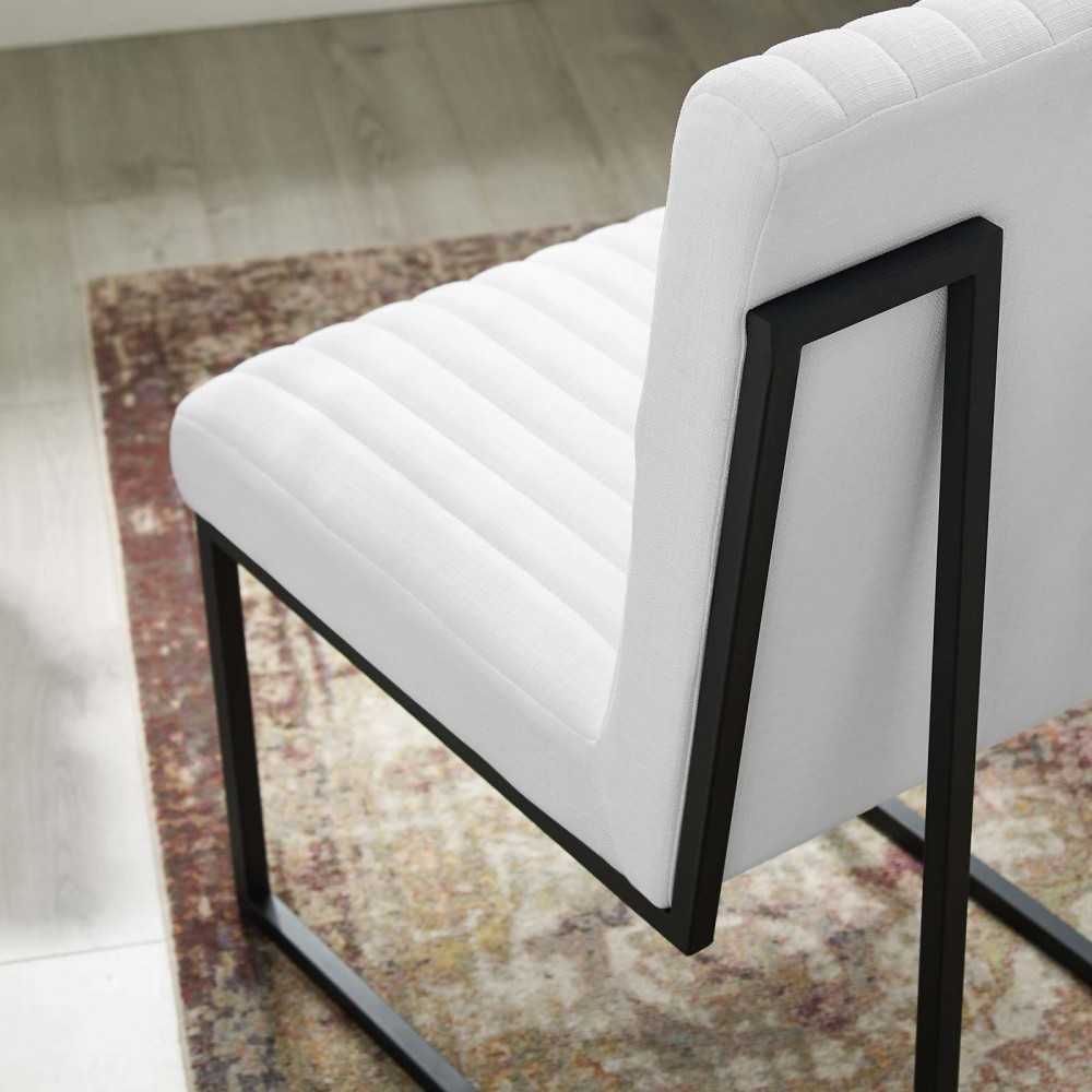 Indulge Channel Tufted Fabric Dining Chairs - Set of 2, White