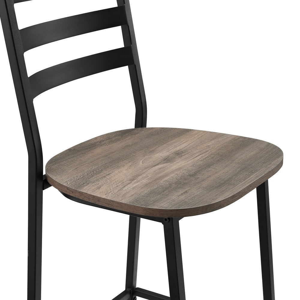 Industrial Slat Back Counter Stools, Set of 2 - Gray Wash