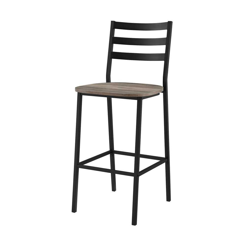 Industrial Slat Back Counter Stools, Set of 2 - Gray Wash