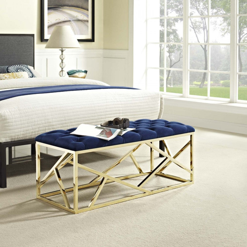 Intersperse Bench, Gold Navy
