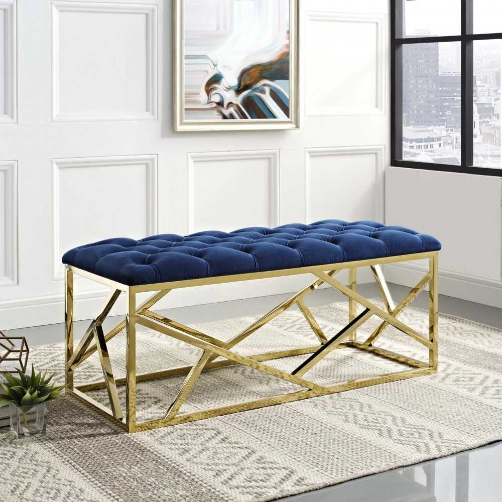 Intersperse Bench, Gold Navy
