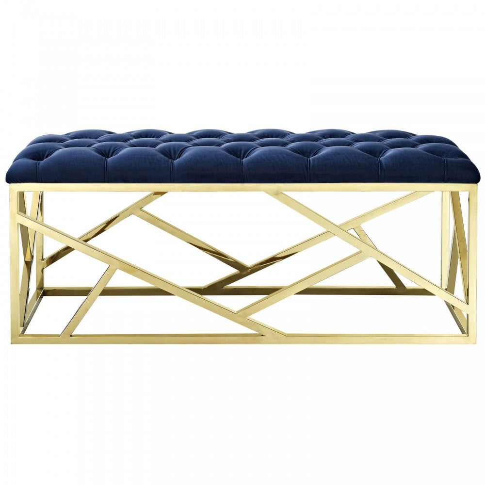 Intersperse Bench, Gold Navy