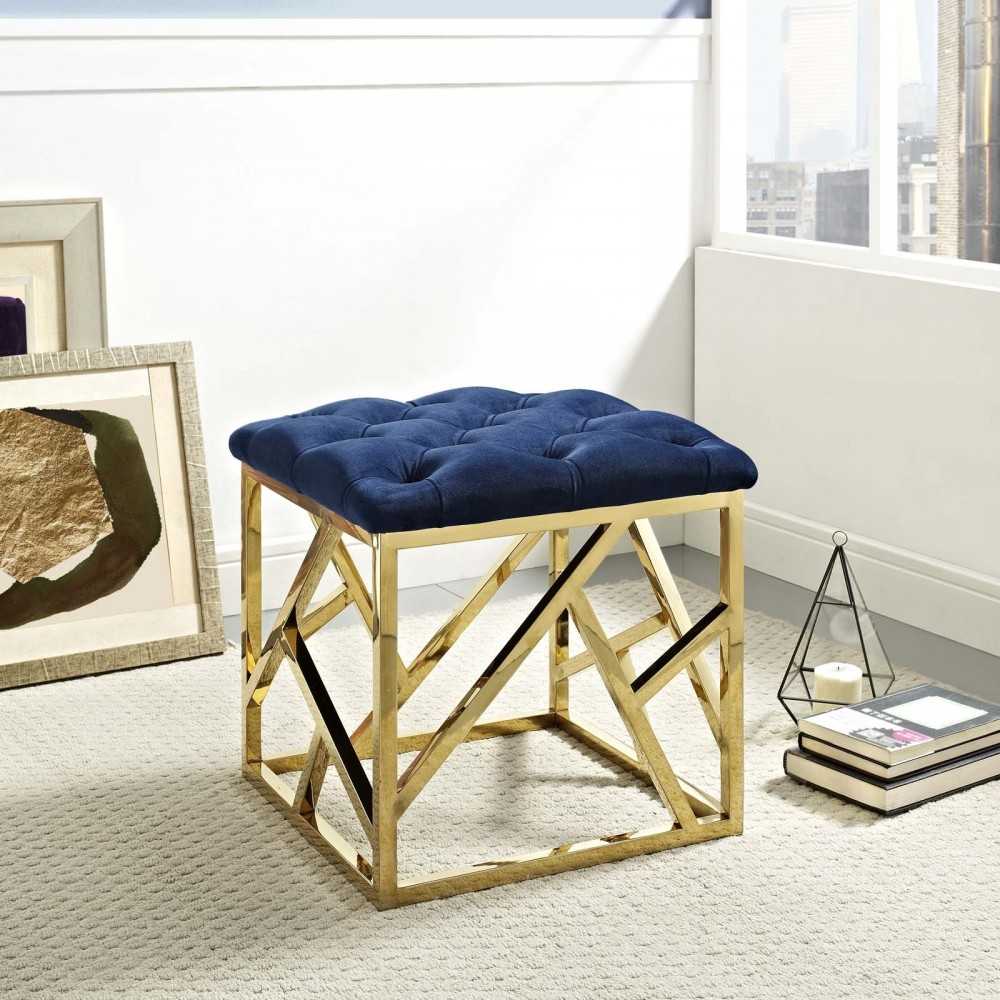 Intersperse Ottoman, Gold Navy