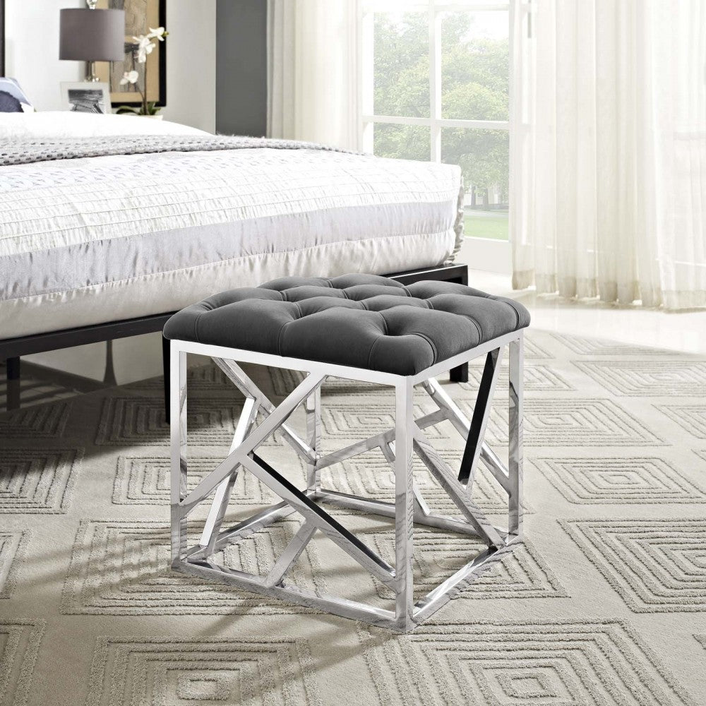 Intersperse Ottoman, Silver Gray