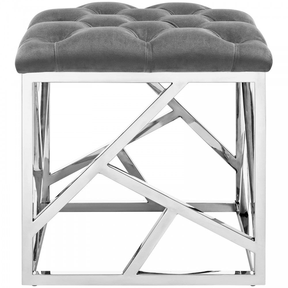 Intersperse Ottoman, Silver Gray