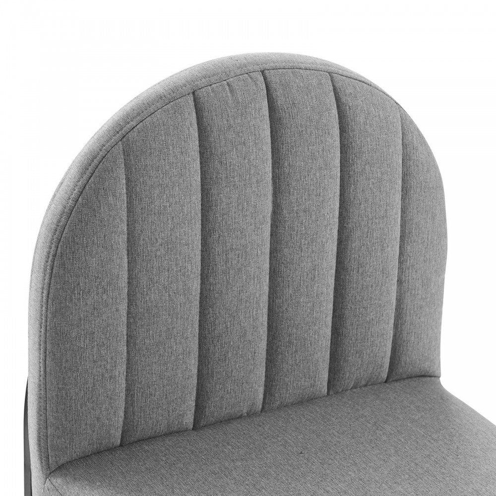 Isla Dining Side Chair Upholstered Fabric Set of 2, Black Light Gray
