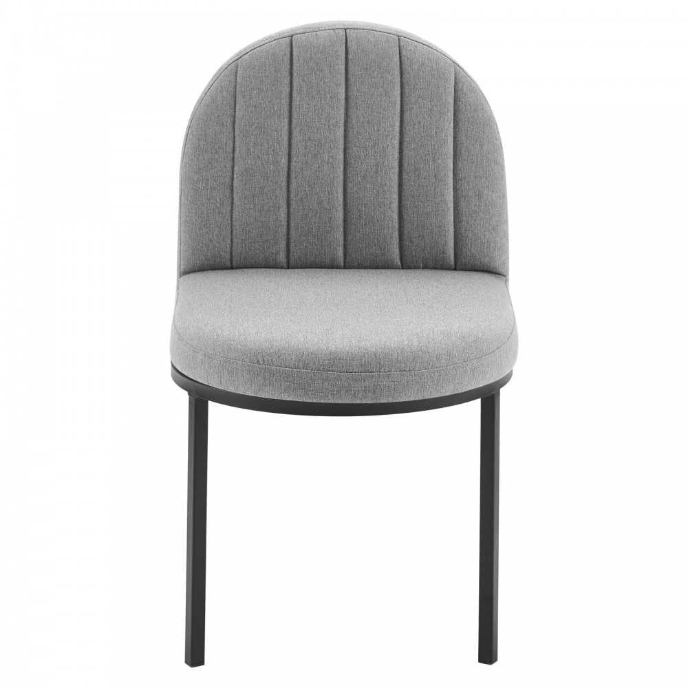 Isla Dining Side Chair Upholstered Fabric Set of 2, Black Light Gray