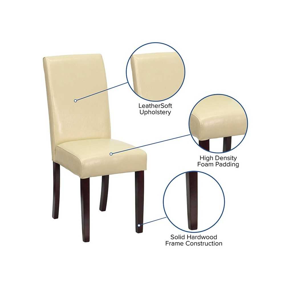 Ivory LeatherSoft Parsons Chair