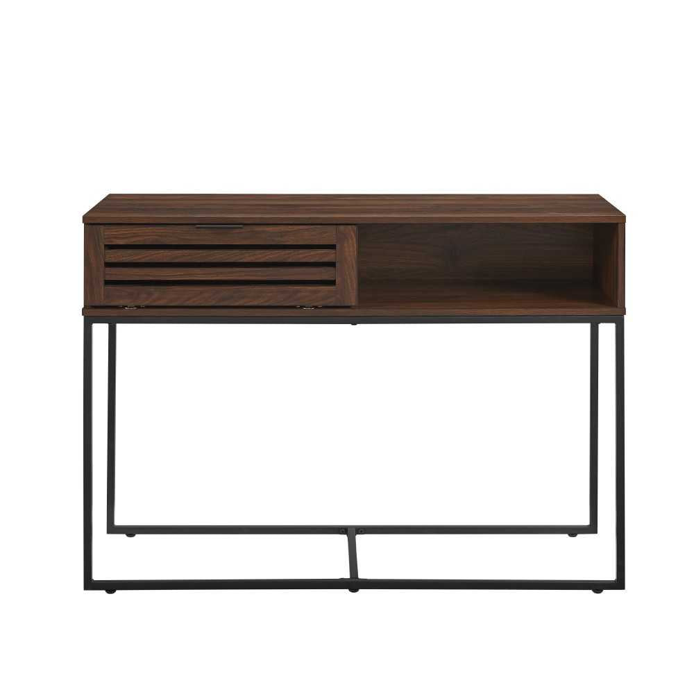 Jackson 42" Modern Slat Door Entry Table - Dark Walnut