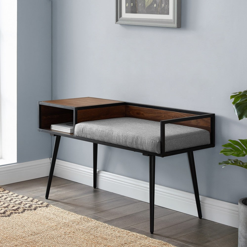 Jade 40" Modern Telephone Entry Bench - Gray